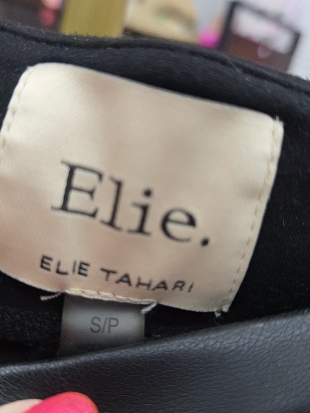 Elie Tahari Black High-Waist Faux Leather Ankle Pants Small - Picture 7 of 7